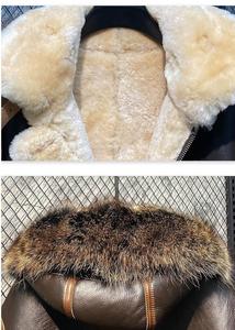 Hot Selling Customized Design Men's Winter Leather <b>Jackets</b> Best Plus Size Sheepskin Fur Bomber Overcoat Embroidery <b>Smart</b> Wear - Product Image 5