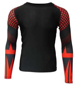Mma Rash Guard imprimé par sublimation en gros pour hommes Rashguard de compression à manches courtes pour hommes Bjj avec panneaux latéraux - Product Image 3