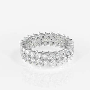 9K Gold Moissanite Diamond Eternity Band Pear Cut <b>Ring</b> Elegant and Luxurious - Product Image 5