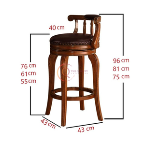 Taburete giratorio de cuero de lujo para cocina, taburete alto barato moderno de madera, silla de Bar disponible en forma y tamaño personalizados - Product Image 3