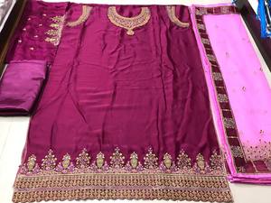 Pulsera de satén con bordado para mujer, nuevo diseñador, calidad prémium, Kameez Salwar, fabricante de moda Dupatta - Product Image 5