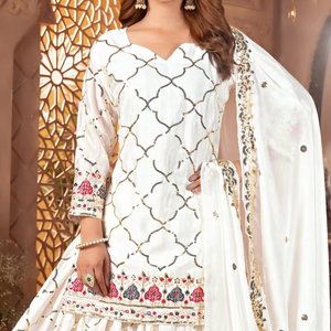 Modern Designer Party Wear Top Sharara Plazzo Dupatta <b>Dress</b> - Product Image 1