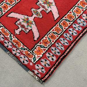 Tapis turc Herki 2,5 x 11,2 pieds, tapis oriental vintage rouge en laine - Product Image 4