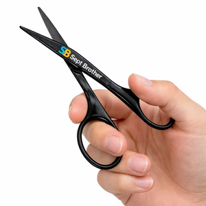 กรรไกรนิรภัยสแตนเลสพร้อมปลายโค้งมนสำหรับการดูแลขนจมูก คิ้ว และใบหน้า - Product Image 2