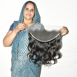 Wholesale 13*6 HD Frontal 100%Virgin Bundle Raw Indian Natural <b>Color</b> Black Women machine double weft Human <b>Hair</b> <b>Extensions</b> - Product Image 1