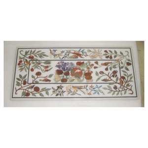 Top de Table de travail en marbre, nouveau Design, incrusté de pierre fleurie, meilleure qualité et travail fin, Table de travail - Product Image 1