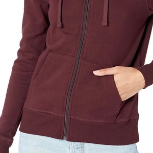 Sudaderas con capucha de manga larga de algodón personalizadas de alta calidad para mujer, ropa transpirable de talla grande con cremallera para Invierno para mujer, venta al por mayor - Product Image 3