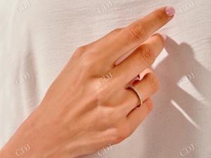 Anillo de Compromiso Eternity de Diamantes Cultivados en Laboratorio con Certificación IGI, Claridad VVS, Oro Blanco de 14K y 18K, Joyería Fina, Anillo Apilable para Ella - Product Image 5