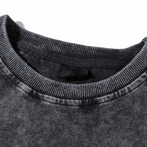 Venta caliente antiguo de alta calidad serigrafía camiseta Streetwear Hip Hop camisas ácido lavado Vintage camiseta - Product Image 3