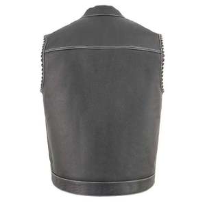 Chaleco de cuero para hombre Chaleco de cuero casual para hombre con ajuste elegante perfecto para emparejar con jeans o Equipo de Motocicleta durabilidad y comodidad - Product Image 3