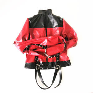 Recién llegado, ropa de Bondage de cuero para mujer, arnés de Bondage corporal, BDSM, fetiche, chaqueta de <span class=keywords><strong>fuerza</strong></span> de cuero, bolsa Gimp para mujer, juego para adultos - Product Image 1