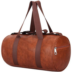 Bolso de lona deportivo unisex con logotipo personalizado para gimnasio, bandolera impermeable de cuero genuino para Fitness con cierre de cremallera para viajes, hombres y mujeres - Product Image 1