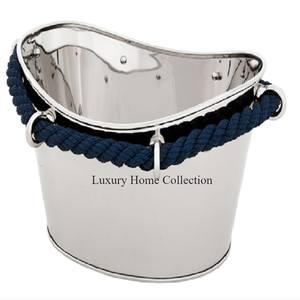 Nuevo Cubo de vino de metal de pie, aspecto brillante de Color plateado con mango de diseño antiguo, suministros de Bar y pubs hechos a mano de lujo de diseñador - Product Image 3