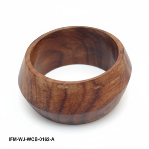 กำไลข้อมือไม้ทำมือจากไม้ชีชามธรรมชาติ ดีไซน์หนา รูปทรงเรขาคณิต สำหรับผู้หญิง - Product Image 5