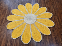 Tapis de jute jaune décoratif fait à la main motif abstrait tapis pour salon chambre salle à manger entrée porche extérieur