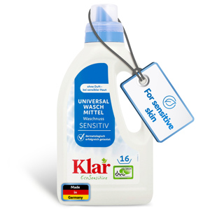Détergent à lessive liquide universel écologique vegan KLAR RTS 1, 1,5 L, sans parfum, 33 lavages, hypoallergénique pour bébé - Product Image 1
