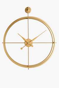 Horloge murale en fer vintage à double anneau analogique or enduit de poudre pour la décoration intérieure cuisine bureau hôtels restaurants centres commerciaux cafés - Product Image 5