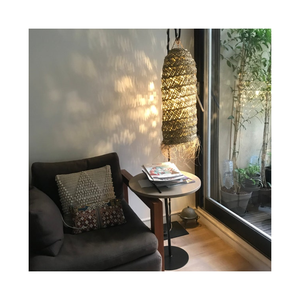 Rustic Style Seagrass Lampshade Natural Chandelier Woven Hanging Lamp <b>Cover</b> Floor Ceiling <b>Light</b> Decoration for Home Hotel Resort - Product Image 4