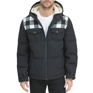 Puffer <b>Jacket</b> Hooded Windproof Winter Coat <b>Men's</b> <b>Warm</b> Waterproof Quilted <b>Jacket</b> 100% Polyester Puffer <b>Jacket</b> For Winter - Product Image 1