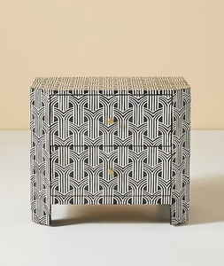 Mesa Auxiliar de 3 Cajones con Incrustaciones de Hueso Floral Natural Ecológico Hecho a Mano en India, Muebles de Dormitorio y Sala de Estar, Artesanía - Product Image 6