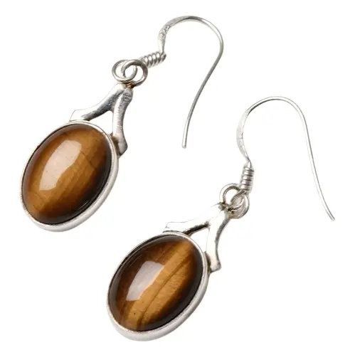 Đồ Trang Sức Tốt Tiger Eye Đá Quý 925 Rắn Sterling Silver Bạc Dangle Handmade Bông Tai Cho Phụ Nữ Và Cô Gái Thiết Kế Tốt Nhất Cho Đám Cưới