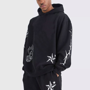 2025 último diseño Casual moda hombres Flare chándal de talla grande temporada de invierno conjunto de chándal acampanado liso teñido para la venta - Product Image 2