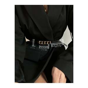 Ceinture fine à boucle pour femme, ceinture de pantalon, ceinture de veste, ceinture de robe, ceinture de chemise - NOIR - Product Image 1