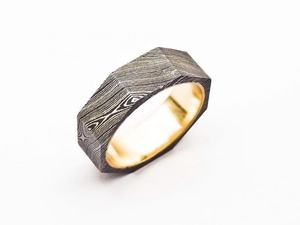 Bague de mariage et de fiançailles unisexe personnalisée en acier Damas fait main, écologique et durable, supporte la personnalisation OEM, cadeau d'anniversaire - Product Image 1