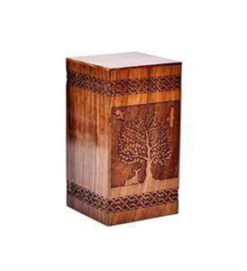 Urnas de cremación marrones de madera Natural modernas de estilo americano hechas a mano para adultos, hombres, mujeres, funerario decorativo, logotipo personalizado - Product Image 3