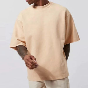 T-shirts décontractés surdimensionnés à épaules tombantes de qualité supérieure 100% coton pour hommes avec logo personnalisé Design respirant à séchage rapide 180g - Product Image 4