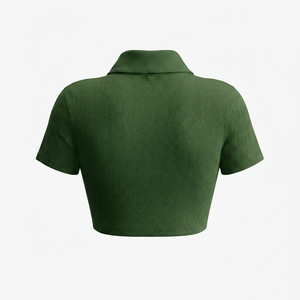 Camiseta Corta Verde de Algodón y Elastano de Primera Calidad, 280 GSM, con Bordado Personalizado, Logotipo Serigrafiado, Marca Privada, OEM - Product Image 2