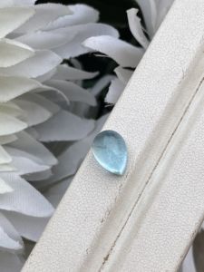 3,76 quilates aguamarina natural Color superior forma de pera cabujón buen brillo piedra preciosa suelta para la fabricación de joyas - Product Image 3