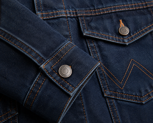 Veste en jean bleu foncé pour homme, style décontracté sans col, simple boutonnage, coupe droite, en coton délavé, style camionneur, séchage rapide, idéale pour l'hiver - Product Image 3