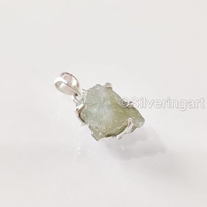 Colgante de Plata de Ley 925 con Piedra Preciosa de Aguamarina Natural, Regalo de Navidad, Joyería Hecha a Mano - Product Image 3