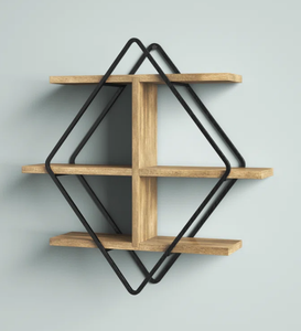 Thiết kế tuyệt vời trang trí nội thất lưu trữ tường kệ gỗ Kệ nổi thiết kế mới hạt gỗ siêu thị kệ - Product Image 1