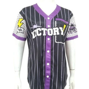 Camiseta de béisbol transpirable con estampado de transferencia de calor de diseño multicolor personalizado para hombres Servicio OEM Hot New Latest Adults Printed - Product Image 3