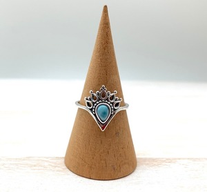 Anillo clásico de plata maciza 925, joyería para mujer, Plata de Ley 925, piedras preciosas Larimar, estilo bohemio, anillo hecho a mano, Regalo para mamá - Product Image 3