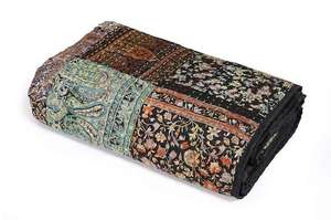 Boho Vintage kantha Sari Patchwork couette couverture à la main Hippie literie couvre-lit Quilting roi reine double taille couvre-lit - Product Image 6