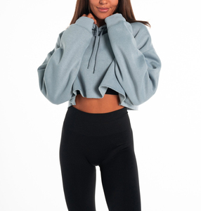 Femmes Knitted Hoodies Crop Top All Season Fashion Casual Wear Stylish Comfortable Streetwear Outfit - Product Image 5