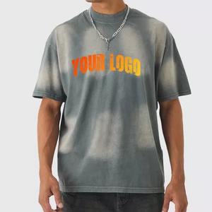 Top qualité en gros personnalisé votre marque Logo 100% coton blanc hommes soleil fané T-shirt décontracté hommes surdimensionné grande taille T-shirt - Product Image 4