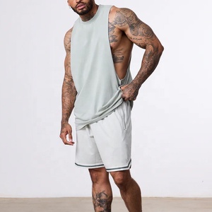 Débardeurs pour hommes vintage 100% coton, col rond, sans manches, avec emmanchures profondes, séchage rapide, motif 3D délavé à l'acide, pour la salle de sport - Product Image 3