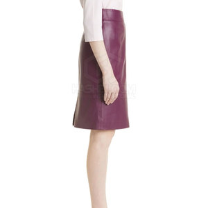 2024 Custom Plus Size Women's Genuine Leather Natural Waist Lace Casual Breathable Mini Knitted Solid Pattern Pleated <b>Skirt</b> High - Product Image 4