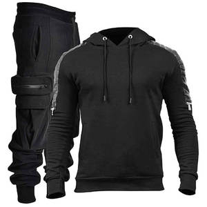Men's Winter Hooded Solid Tracksuit Two-Piece Jacket <b>Pants</b> Set 100% Cotton Eco-Friendly Anti-UV Activewear OEM ODM Supplier - Product Image 3
