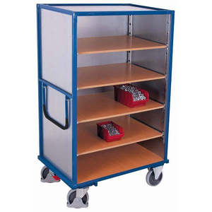 Steel <b>Trolley</b> with Variofit Shelf 500 kg Capacity Sw- Thermoplastic Rubber Tyres Firmly <b>Welded</b> - Product Image 1