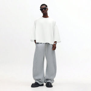 เสื้อฮู้ดดี้ผู้ชายผ้าฝ้ายเฟรนช์เทอร์รี่ถักแบบเป็นมิตรกับสิ่งแวดล้อม ระบายอากาศได้ดี เนื้อผ้าหนา ทรงโอเวอร์ไซส์ ไหล่ตก สไตล์สตรีทแวร์ แบบเรียบไม่มีลาย - Product Image 4