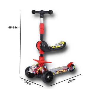 สกู๊ตเตอร์สามล้อพับได้สำหรับเด็ก ทนทาน โครงสร้างแข็งแรง ทำจากโลหะผสม พลาสติก และล้อ PU เหมาะสำหรับใช้งานกลางแจ้ง - Product Image 1