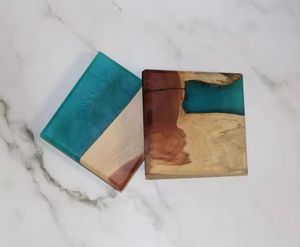 <b>Bar</b> Style Decorative Solid Wood resin Tea coaster For Hotel Home And Office <b>Pad</b> Custom Coasters - Product Image 1