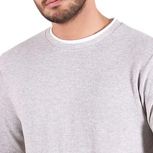 Alta calidad OEM Plain Heavyweight Logo impreso 100% algodón de gran tamaño personalizado transpirable hombres sudaderas básicas cuello redondo - Product Image 3