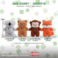 Série Lucky, mini jouets en peluche en velours perlé de 13 cm, 8 styles : cochon, chat, lapin, axolotl, koala, ours, singe, renard, cadeau pour enfants