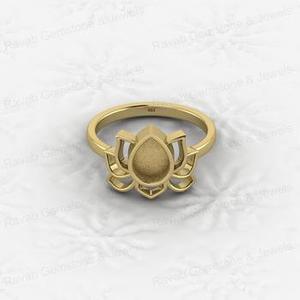 Excelente calidad 925 Plata 6x8mm Oval Semi montaje en blanco ajuste Lotus diseñador anillo para leche materna recuerdo joyería fina para mujer - Product Image 1
